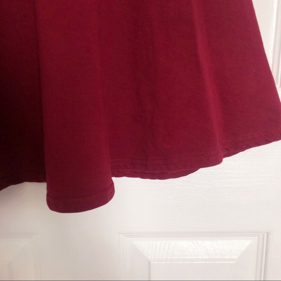 Red Burgundy Skater Dress - Picture 5 of 7